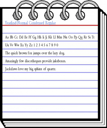 Yearlind-Normal Condensed Regular Font