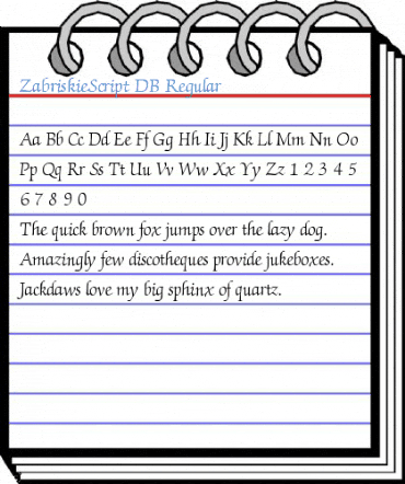 ZabriskieScript DB Regular Font