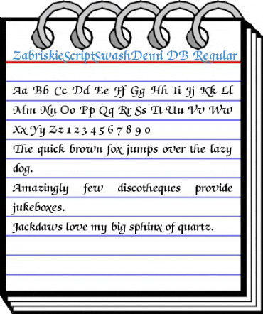 ZabriskieScriptSwashDemi DB Regular Font