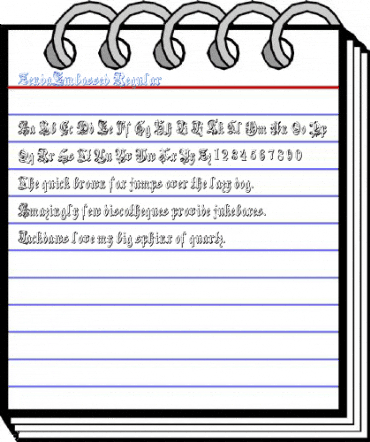 ZendaEmbossed Regular Font