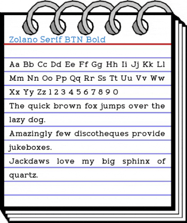 Zolano Serif BTN Font