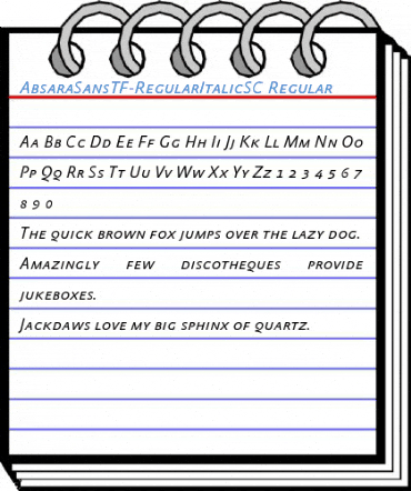 AbsaraSansTF-RegularItalicSC Regular Font