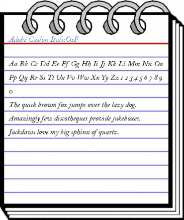 Adobe Caslon ItalicOsF Font