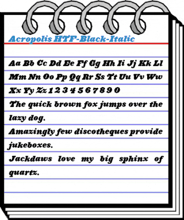 Acropolis HTF-Black-Italic Font