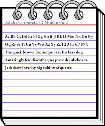 Adobe Corporate ID Minion Bold Font