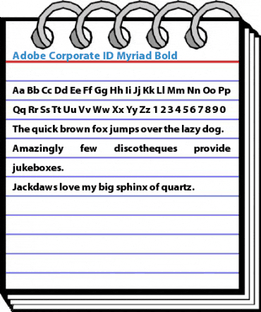 Adobe Corporate ID Myriad Bold Font