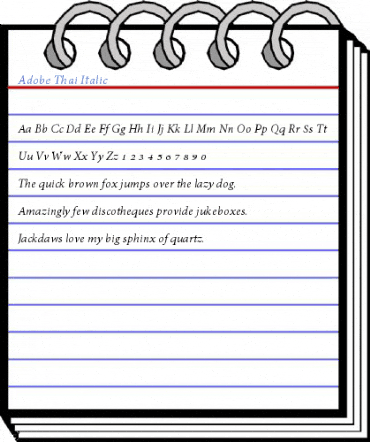 Adobe Thai Italic Font