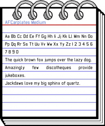 AFCarplates Medium Font