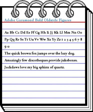 Adobe Garamond Bold Oldstyle Figures Font