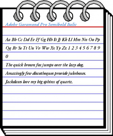 Adobe Garamond Pro Semibold Italic Font