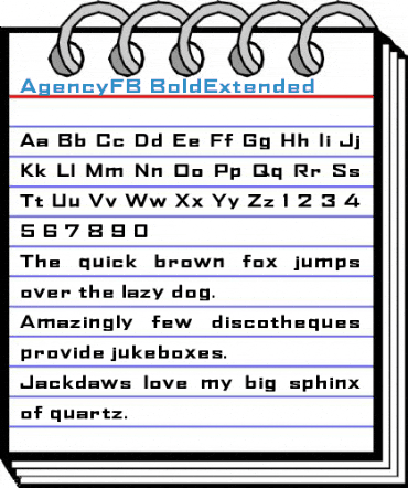 AgencyFB BoldExtended Font