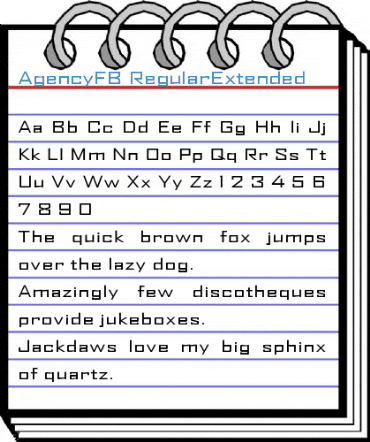 AgencyFB RegularExtended Font