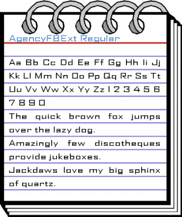 AgencyFBExt Regular Font