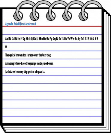 Agenda BoldUltraCondensed Font