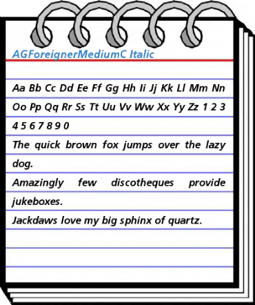 AGForeignerMediumC Italic Font