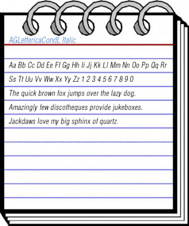 AGLettericaCondL Italic Font