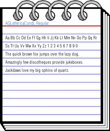 AGLettericaCondL Regular Font