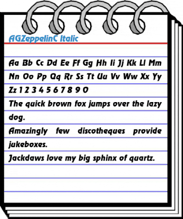 AGZeppelinC Italic Font