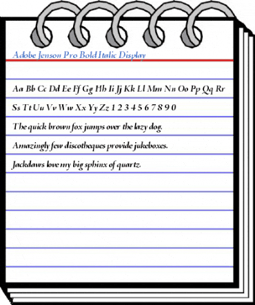 Adobe Jenson Pro Bold Italic Display Font