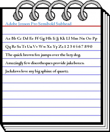 Adobe Jenson Pro Semibold Subhead Font