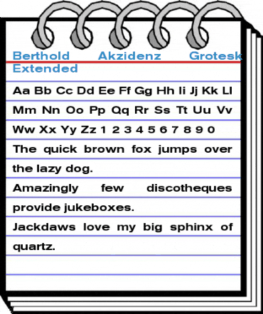 Berthold Akzidenz Grotesk Medium Extended Font