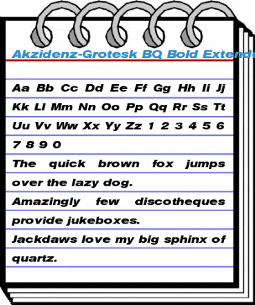 Akzidenz-Grotesk BQ Bold Extended Italic Font