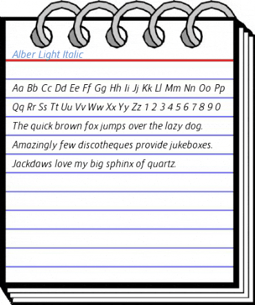 Alber Light Italic Font