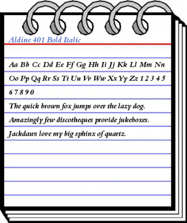 Aldine 401 Bold Italic Font