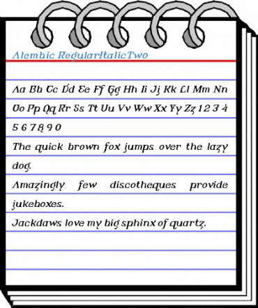 Alembic RegularItalicTwo Font