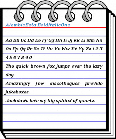 AlembicBeta BoldItalicOne Font