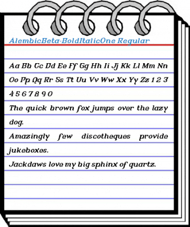 AlembicBeta-BoldItalicOne Regular Font