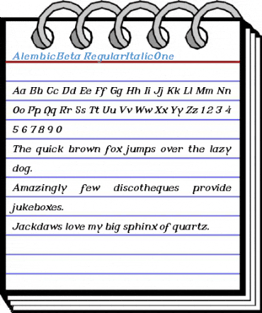 AlembicBeta RegularItalicOne Font