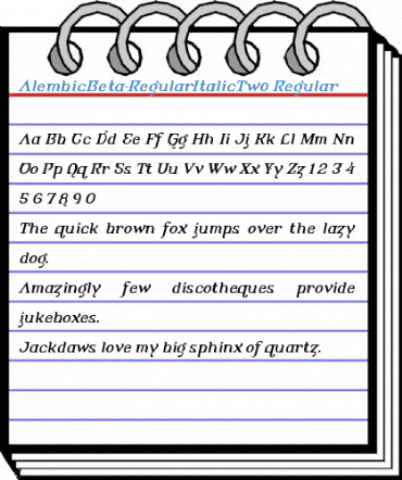 AlembicBeta-RegularItalicTwo Regular Font