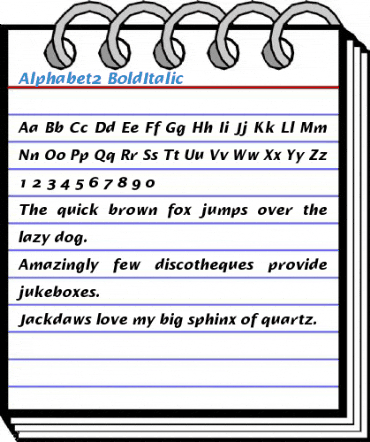 Alphabet2 BoldItalic Font