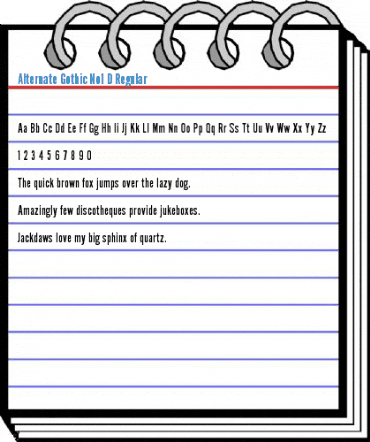 Alternate Gothic No1 D Regular Font