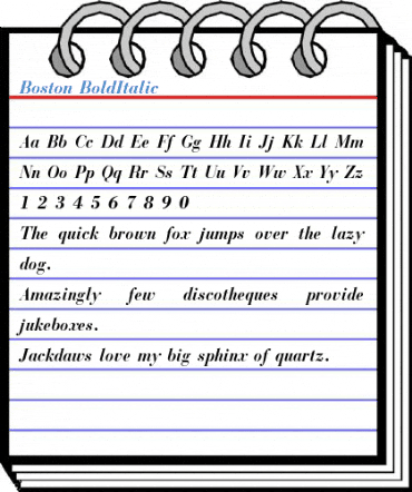 Boston BoldItalic Font