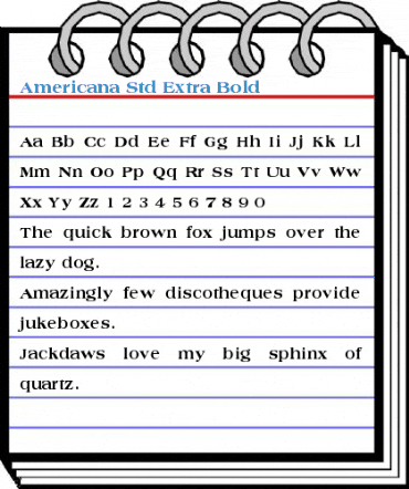 Americana Std Extra Bold Font