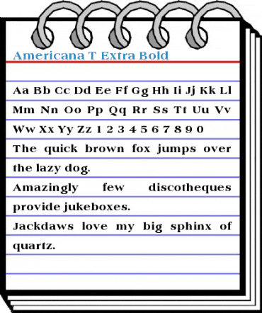 Americana T Extra Bold Font