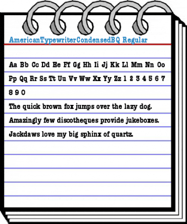 AmericanTypewriterCondensedBQ Regular Font