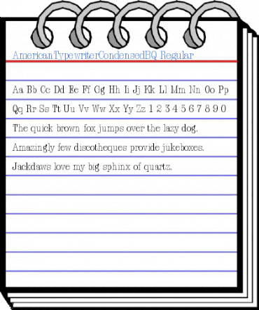 AmericanTypewriterCondensedBQ Regular Font