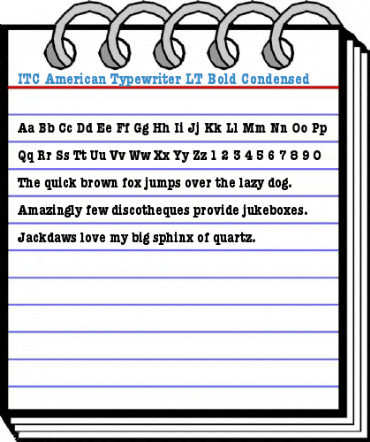 ITC American Typewriter LT Bold Condensed Font