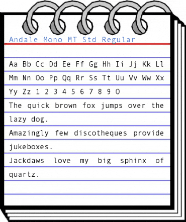 Andale Mono MT Std Regular Font