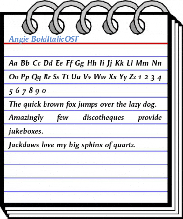 Angie BoldItalicOSF Font
