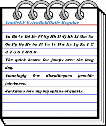 AnnlieEF-ExtraBoldItalic Regular Font