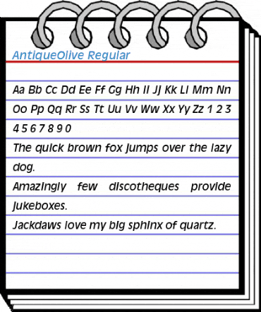 AntiqueOlive Regular Font