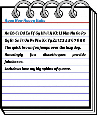 Apex New Heavy Italic Font