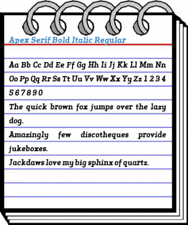 Apex Serif Bold Italic Regular Font