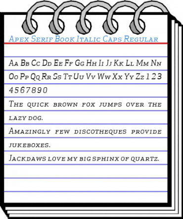 Apex Serif Book Italic Caps Font