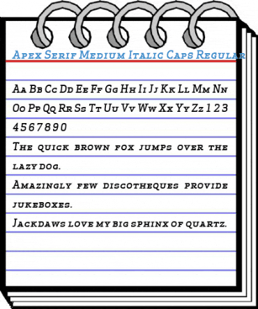 Apex Serif Medium Italic Caps Regular Font