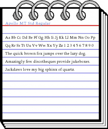 Apollo MT Std Regular Font